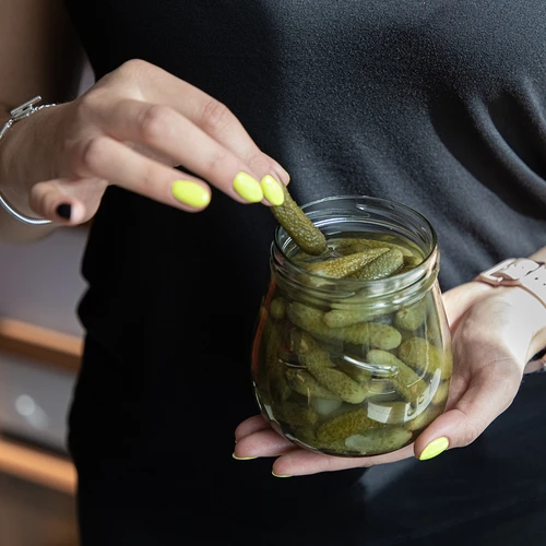 Barattolo twist-off 500 ml "Anfora rovesciata" con coperchio colorato Ø 82/6, 6 pz. - 12