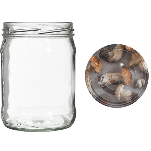 Barattolo twist off 500 ml con coperchio colorato fi82/6 - 6 pezzi - 8