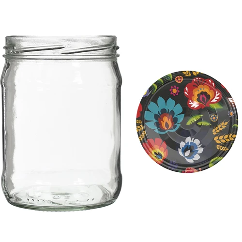 Barattolo twist off 500 ml con coperchio colorato fi82/6 - 6 pezzi - 7