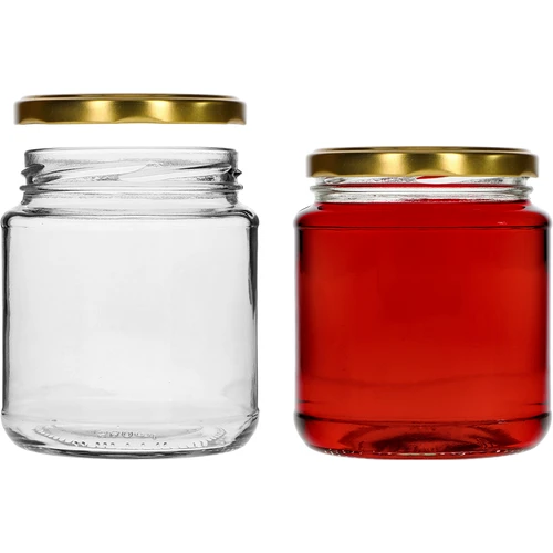 Barattolo twist-off, cicciottello 580ml con coperchio dorato fi82/6, 6 pezzi. - 3