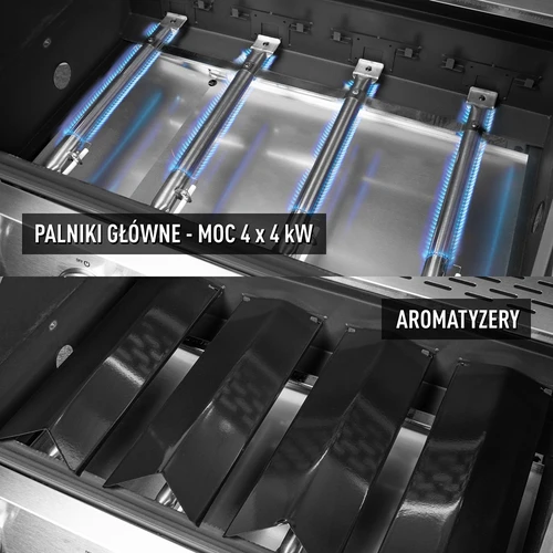 Barbecue a gas dragON BBQ201, 18,8 kW, argento - 5