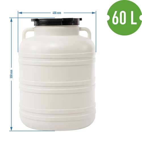 Barile per fermentazione 60 L - bianco, con maniglie - 8