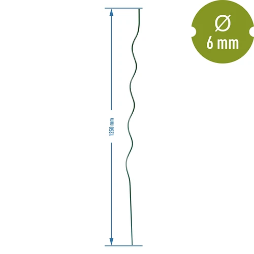Bastone a spirale in acciaio 1,25m x 6mm - 2