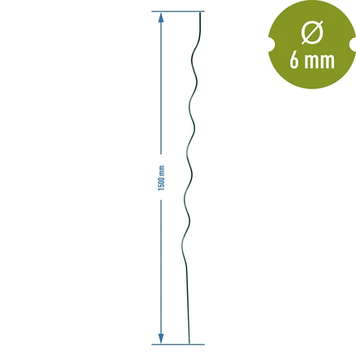 Bastone a spirale in acciaio 1,50m x 6mm - 2