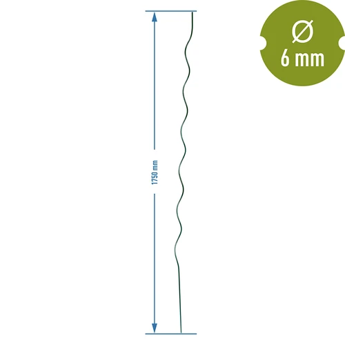 Bastone a spirale in acciaio 1,75m x 6mm - 2