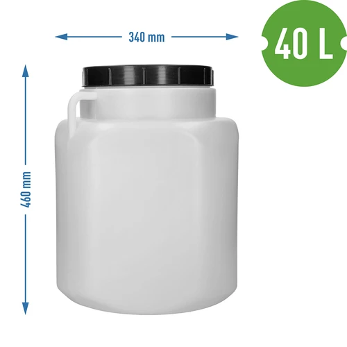 Beczka Kwadratowa na 40 L, biała, z uchwytami, Sterk - 10