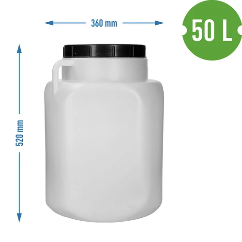 Beczka Kwadratowa na 50 L, biała, z uchwytami 50 L - 10