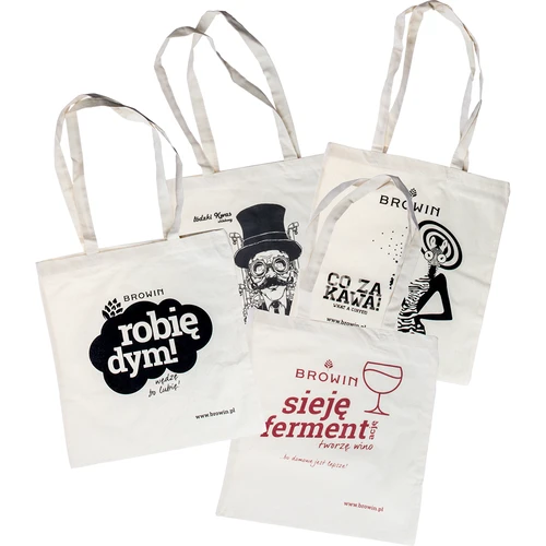 Borse di cotone con stampa - set mix 10 pezzi  - 1 