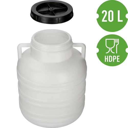 Barile per fermentazione 20 L - bianco, con manici - 3