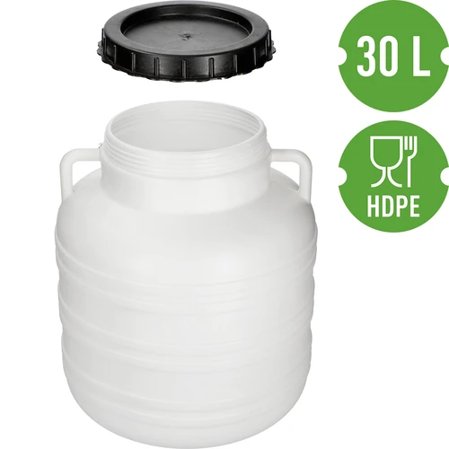 Botte per fermentazione 30L - bianca, con maniglie - 3