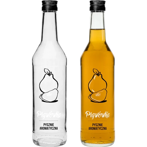 Bottiglia 0,5 L con tappo a vite e stampa Pigwówka - 4 pezzi - 3