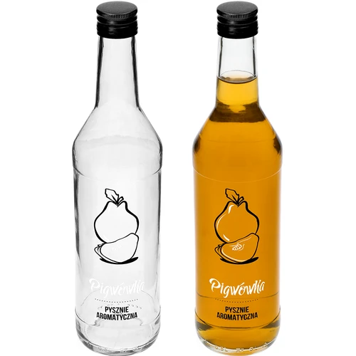 Bottiglia 0,5 L con tappo a vite e stampa Pigwówka - 4 pezzi - 4
