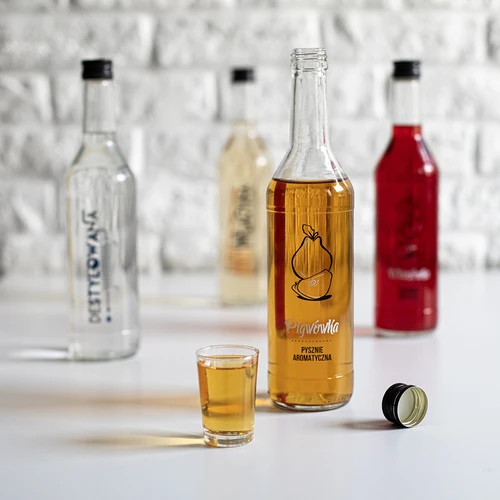 Bottiglia 0,5 L con tappo a vite e stampa Pigwówka - 4 pezzi - 9
