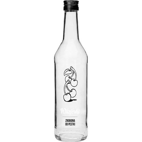 Bottiglia 0,5 L con tappo a vite e stampa Wiśniówka - 4 pezzi - 5