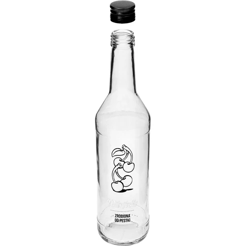 Bottiglia 0,5 L con tappo a vite e stampa Wiśniówka - 4 pezzi - 6
