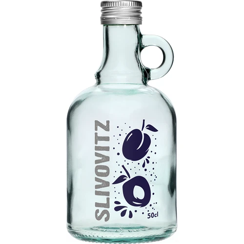 Bottiglia 0,5 L con tappo e stampa a 2 colori Slivovitz - 4 pezzi - 3