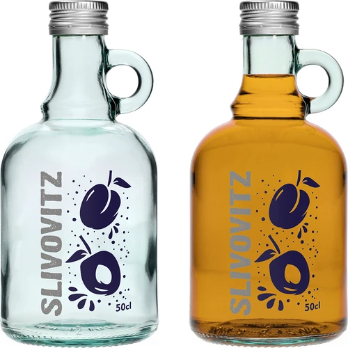 Bottiglia 0,5 L con tappo e stampa a 2 colori Slivovitz - 4 pezzi - 4