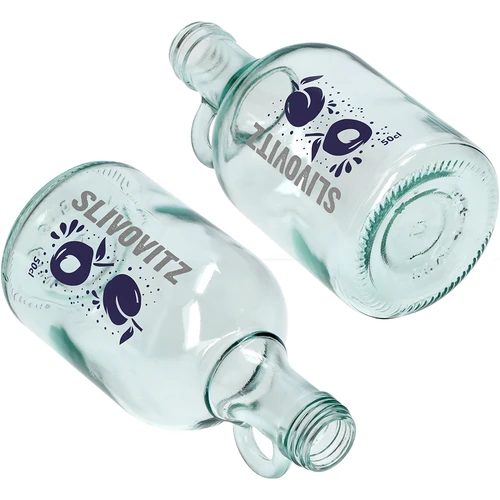 Bottiglia 0,5 L con tappo e stampa a 2 colori Slivovitz - 4 pezzi - 6