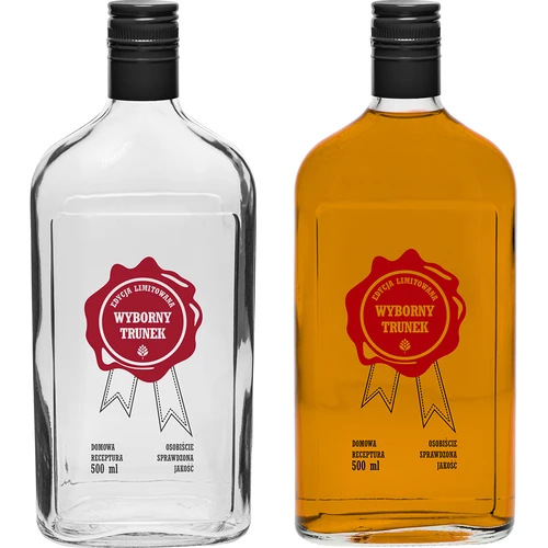 Bottiglia 0,5 L con tappo e stampa a 2 colori Wyborny Trunek - 4 pezzi - 6