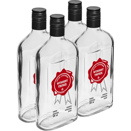 Bottiglia 0,5 L con tappo e stampa a 2 colori Wyborny Trunek - 4 pezzi - 2