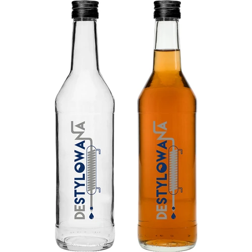 Bottiglia 0,5 L con tappo e stampa Distillata - 4 pezzi - 3