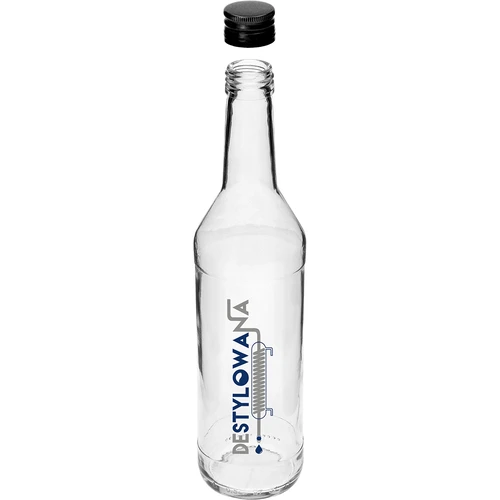 Bottiglia 0,5 L con tappo e stampa Distillata - 4 pezzi - 6