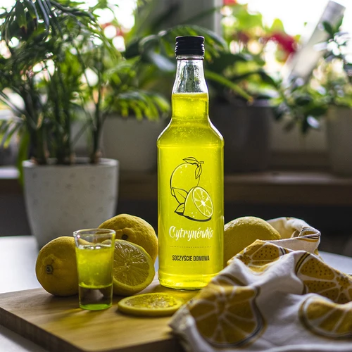 Bottiglia 0,5 L con tappo e stampa Limoncello 4 pezzi - 7