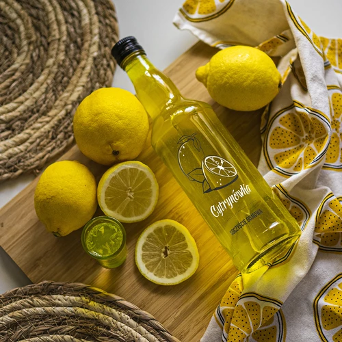 Bottiglia 0,5 L con tappo e stampa Limoncello 4 pezzi - 8