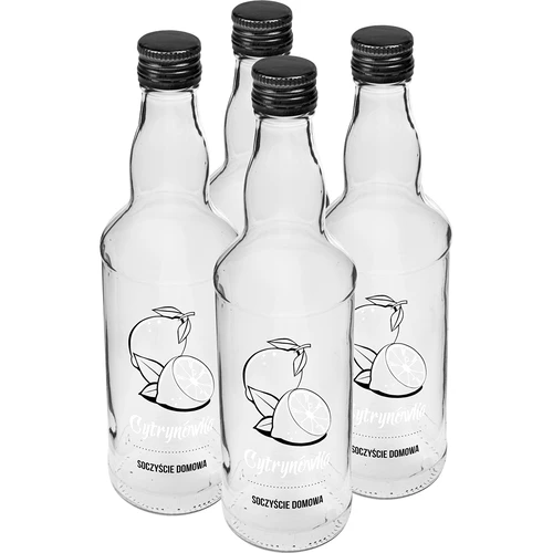 Bottiglia 0,5 L con tappo e stampa Limoncello 4 pezzi - 2