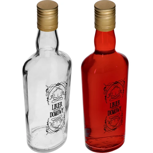 Bottiglia 0,5 L con tappo e stampa Liquore fatto in casa - 4 pezzi - 7