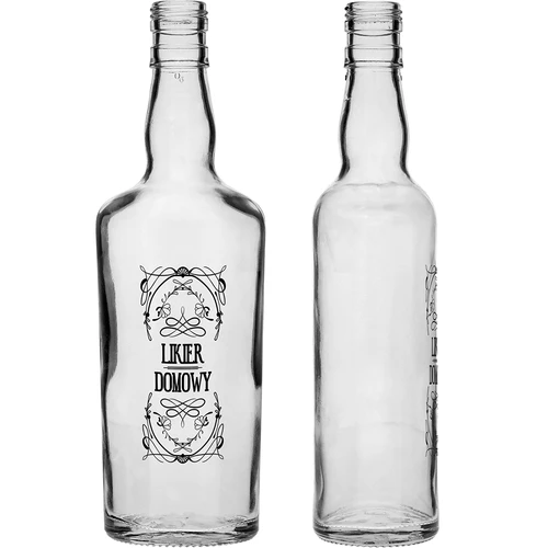 Bottiglia 0,5 L con tappo e stampa Liquore fatto in casa - 4 pezzi - 5