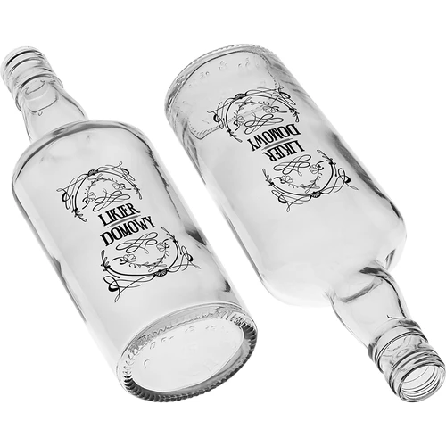Bottiglia 0,5 L con tappo e stampa Liquore fatto in casa - 4 pezzi - 8