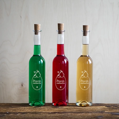 Bottiglia 350 ml con tappo, stampa Liquore fatto in casa - 10