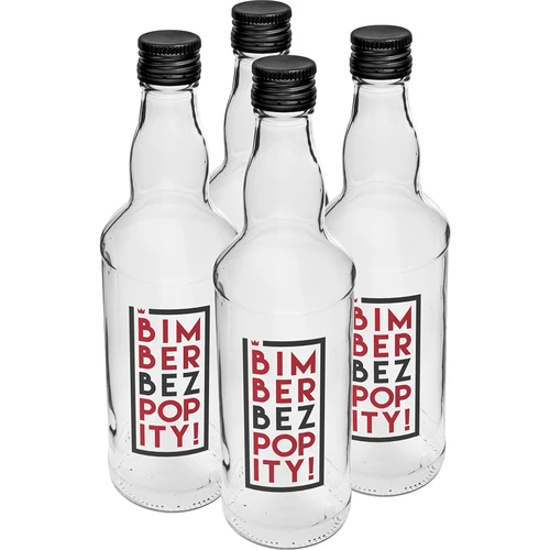 Bottiglia 500 ml con tappo a vite e stampa bicolore 'Bimber Bez Popity' - 4 pezzi - 2