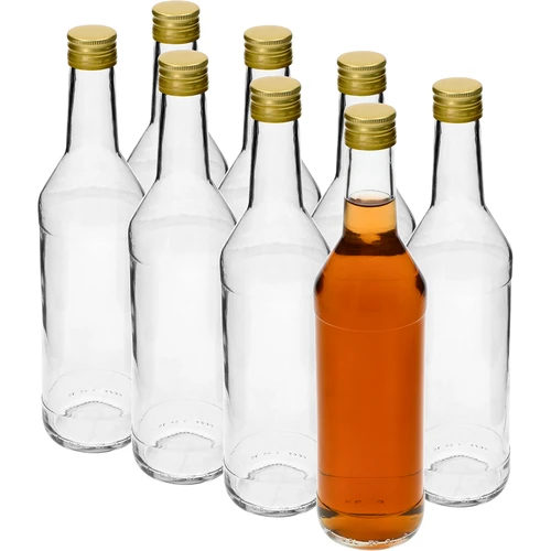Bottiglia 500 ml per vodka dritta con tappi - 8 pezzi - 2