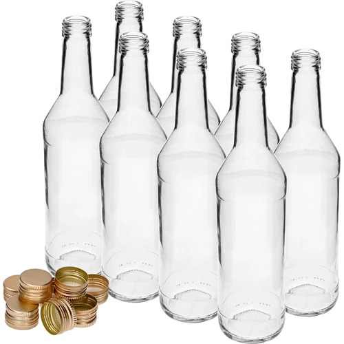 Bottiglia 500 ml per vodka dritta con tappi - 8 pezzi - 3