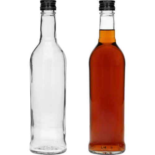 Bottiglia 500 ml Slanciata, con tappo nero, per vodka, 6 pezzi - 5