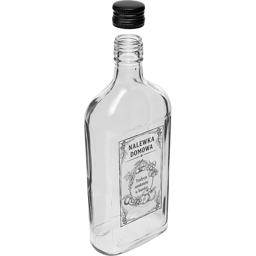 Bottiglia tipo fiaschetta 500 ml con tappo a vite, stampa "Nalewka domowa", 1 pz. - 3