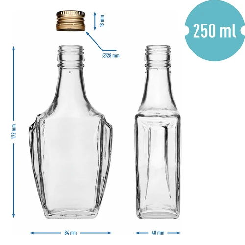 Bottiglia Art Deco 250ml con tappo fi28 - 6