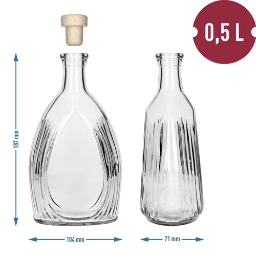 Bottiglia "Bankietowa" 500 ml, con tappo - 6
