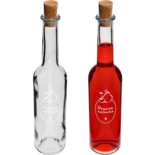 Bottiglia da 350 ml con tappo, stampa "Domowa Nalewka" (Liquore fatto in casa)