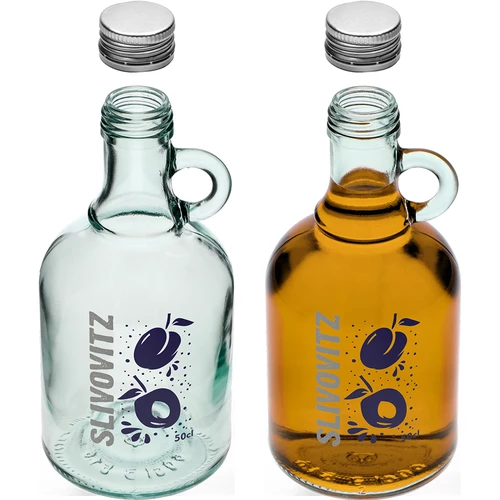 Bottiglia da 500 ml con tappo a vite e stampa bicolore Slivovitz - 4 pz. - 5