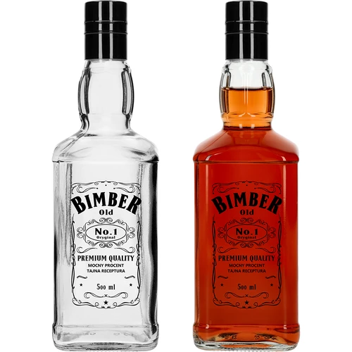 Bottiglia Daniels 500 ml con tappo a vite, stampa “Bimber OLD”, 1 pz.