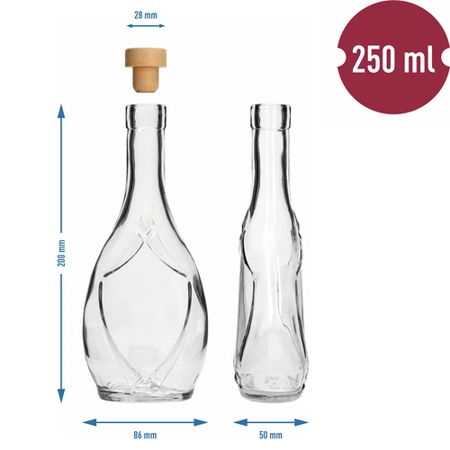Bottiglia decorativa ICONA 250 ml, con tappo a fungo, 1 pz. - 5