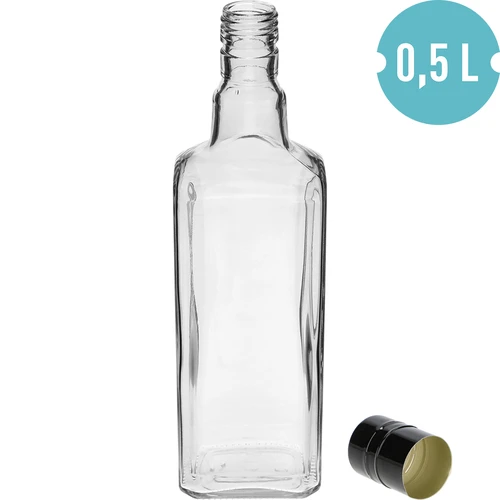 Bottiglia decorativa TYNKTURA 0,5 L, con tappo a vite nero lungo Ø 28 mm, 1 pz. - 2