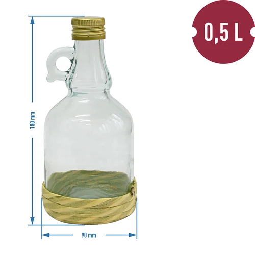 Bottiglia Gallone 0,5 L con intreccio, con tappo - 2