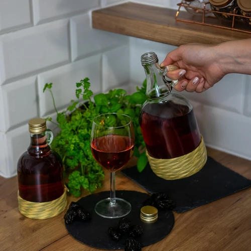 Bottiglia Gallone 1 L con rivestimento intrecciato e tappo a vite - 5