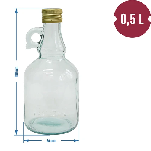 Bottiglia Gallone senza intreccio, con tappo 0,5 L - 2