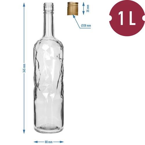 Bottiglia Ghiacciata 1L con tappo fi30/35, 4 pezzi - 7