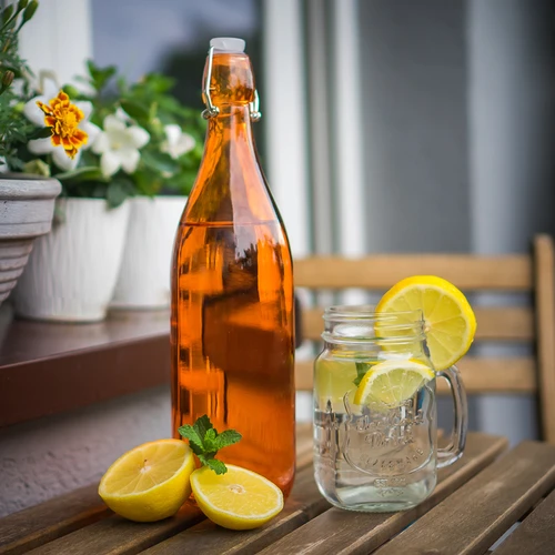 Bottiglia in vetro da 1 L con chiusura ermetica - in vari colori - 3